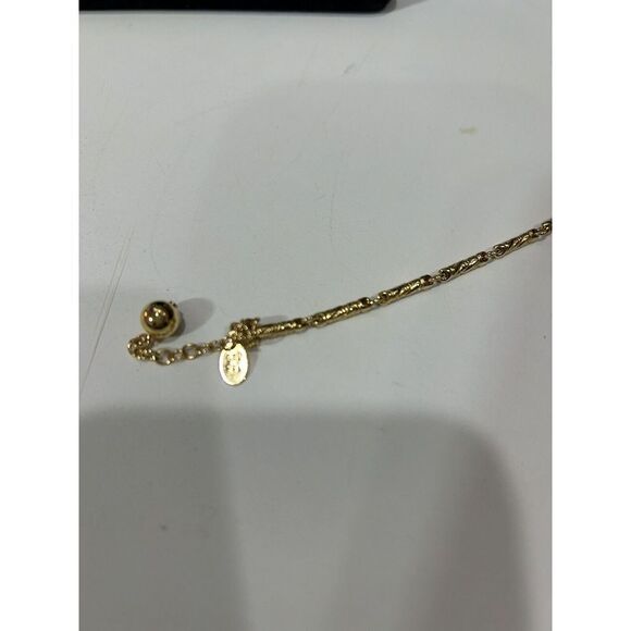 Designer Nolan Miller CZ Teardrop & Gold Link Necklace 17”inch 14K Gold Plated. - Picture 7 of 9